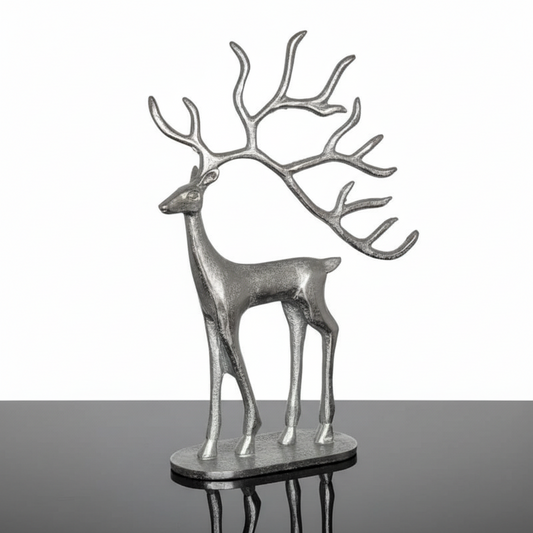 Silver Deer Metal Sculpture