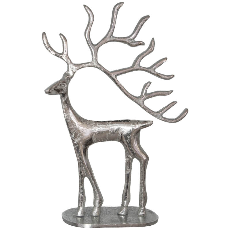 Silver Deer Metal Sculpture