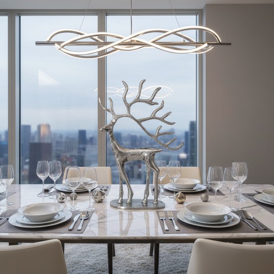 Silver Deer Metal Sculpture
