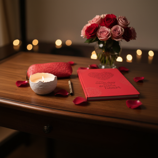 A4 Notebook set - with pencil case, archival pen and sand candle