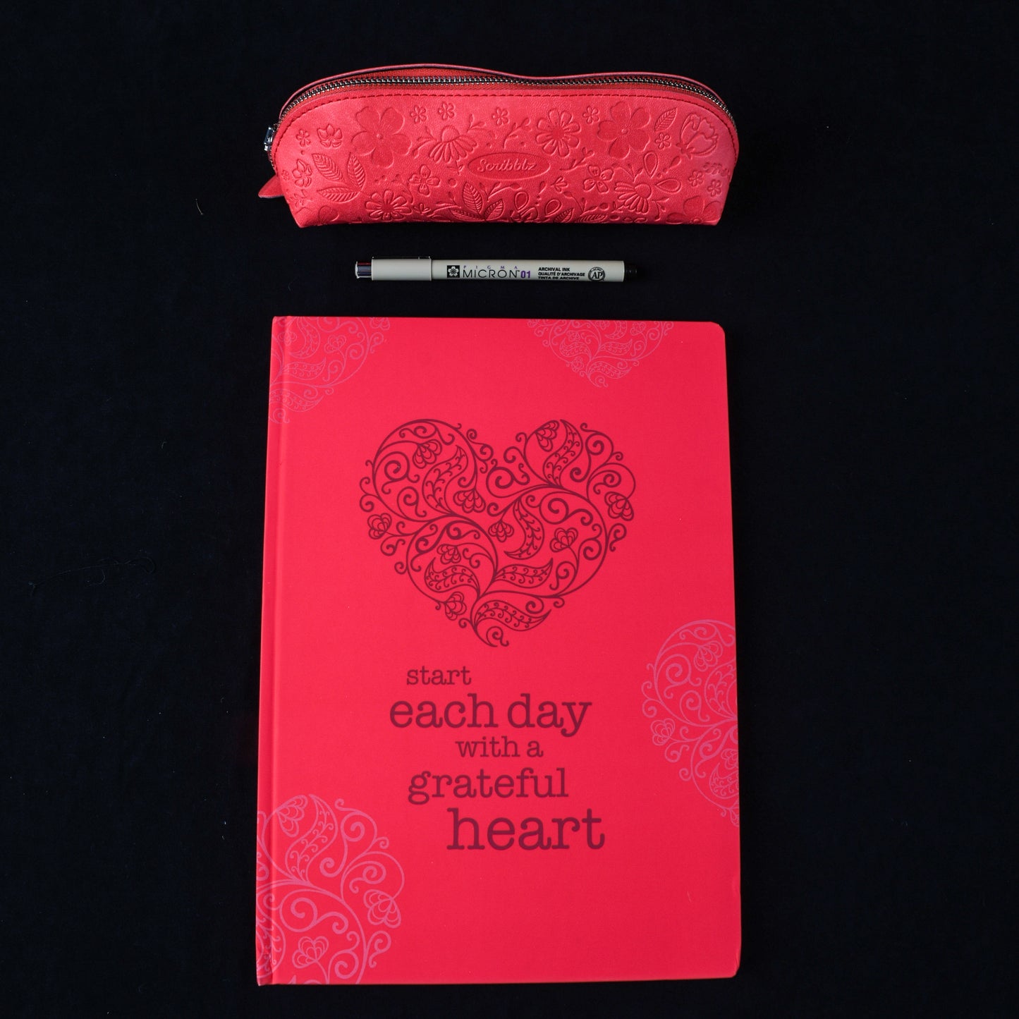A4 Notebook set - with pencil case, archival pen and sand candle