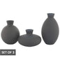 Set of 3 Matt Charcoal Vases