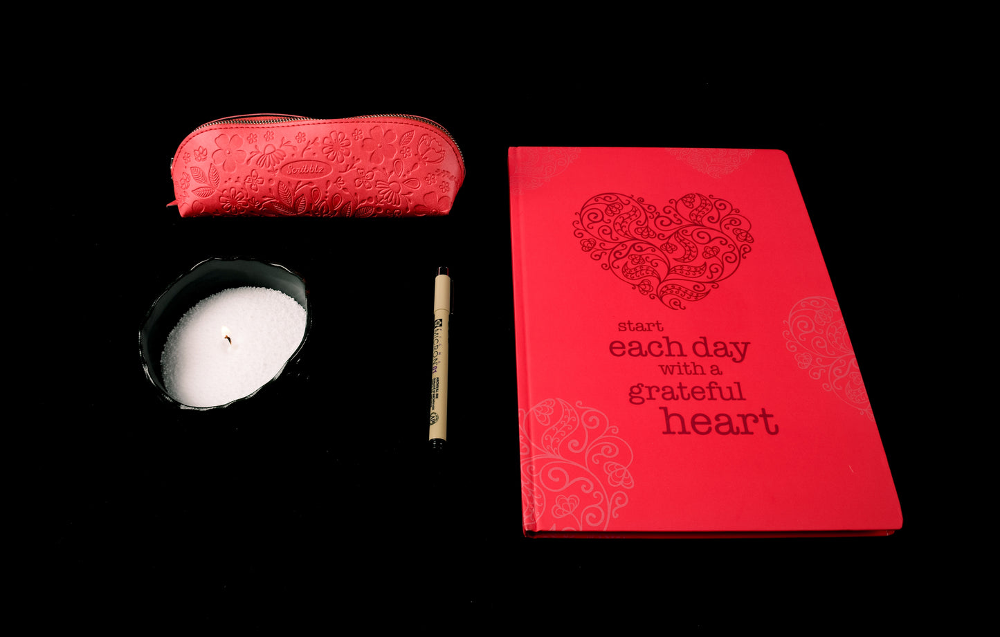 A4 Notebook set - with pencil case, archival pen and sand candle