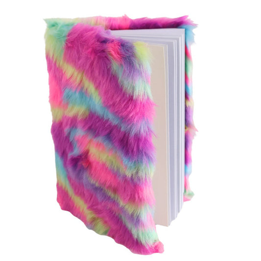 Novelty Notebook - Bright Colours Swirls Fur