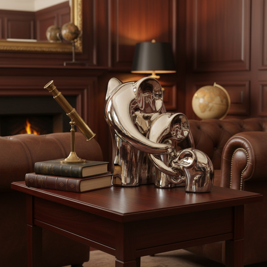 3 Silver Cascading Elephants