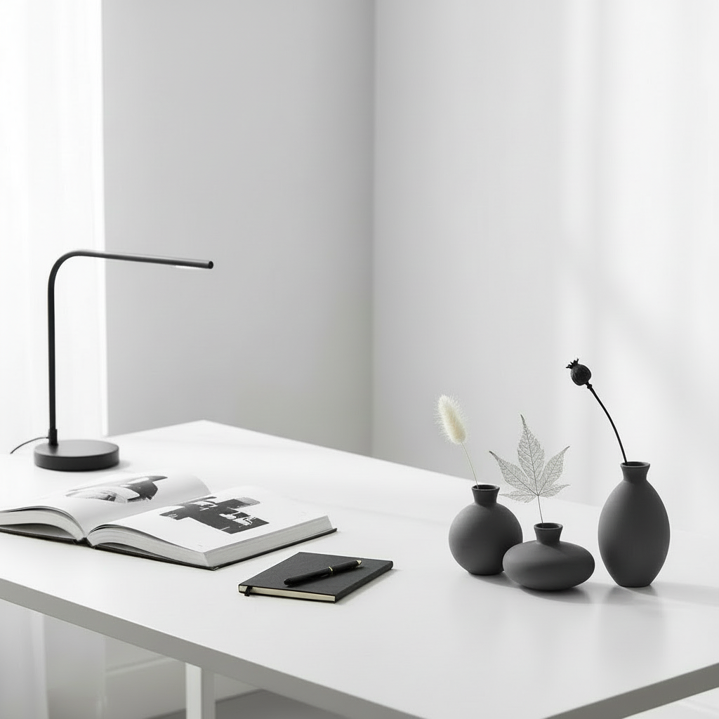 Set of 3 Matt Charcoal Vases