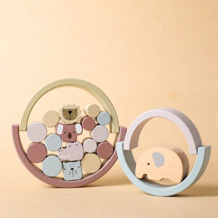 Wooden Balance Stacking Rainbow Block