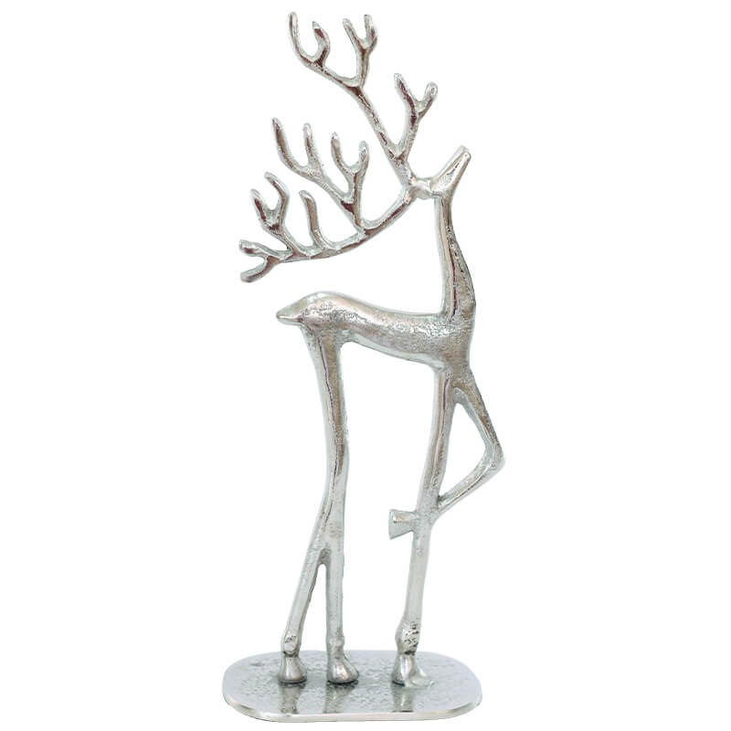 Silver Deer  Minimalistic Metal Sculpture