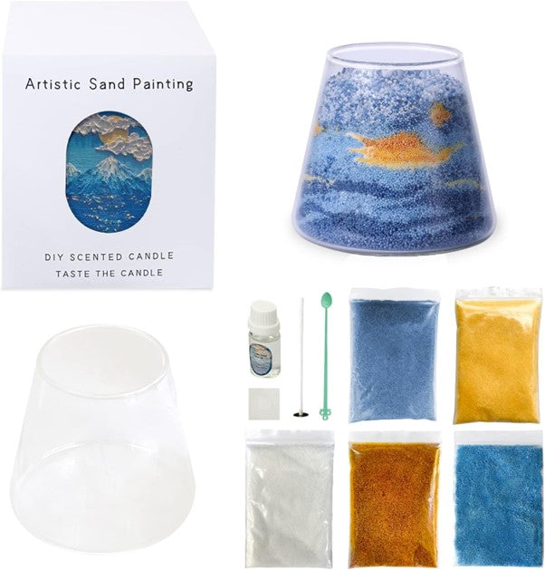 DIY Sand Painting Scented Candle | Blue Wind Chime