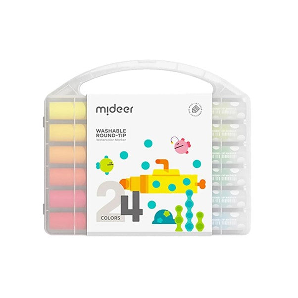 Washable Round Tip Markers 24 Colours