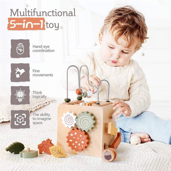 Woodland 5-in-1 Wooden Cognitive Activity Cube