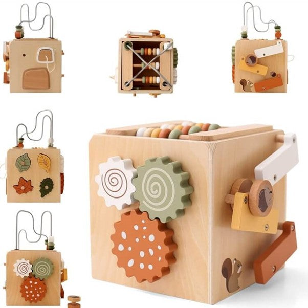 Woodland 5-in-1 Wooden Cognitive Activity Cube
